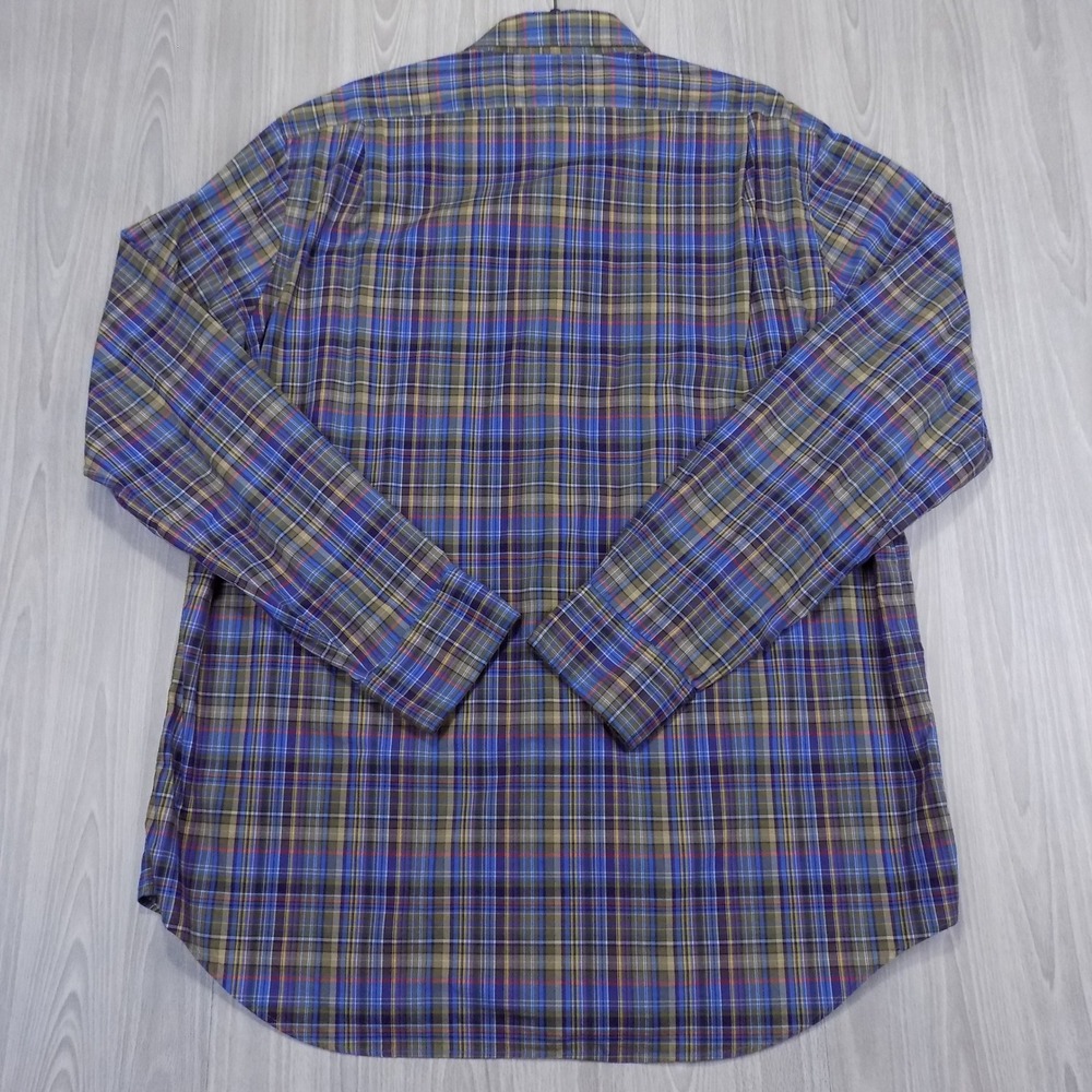 Polo Ralph Lauren Plaid Shirt Mens XL Blue Multi Button-Down Long Sleeve EUC - Picture 8 of 9